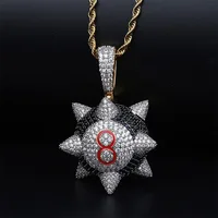 

Fashion HipHop Jewelry Iced Out Spike Ball Pendant Meteor Hammer Pendant For Men