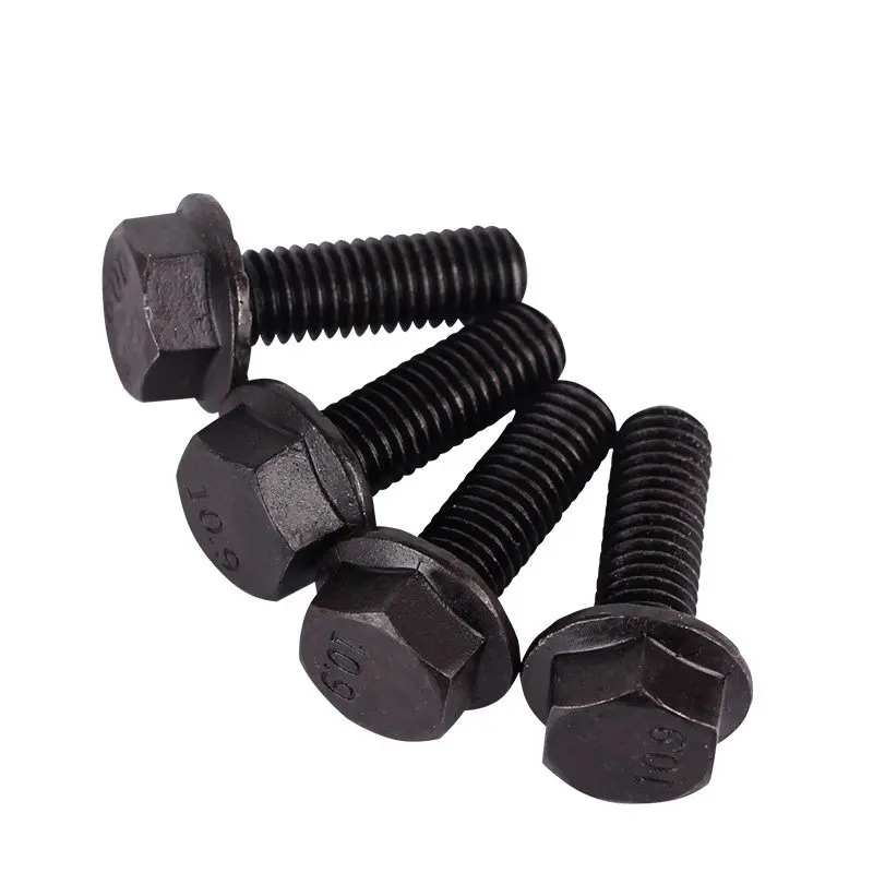 
m3 m6m16 grade 8.8 10.9 full thread black oxide hex flange head bolts 