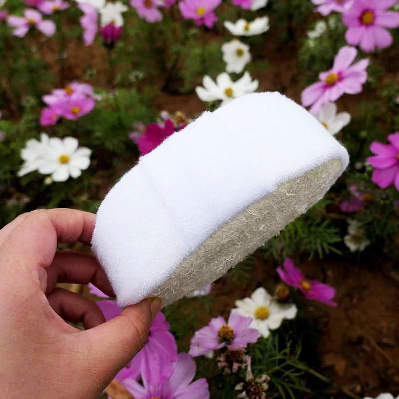 

Wholesale Customized Long Exfoliating Natural Sponge Bath Loofah Pad, Beige