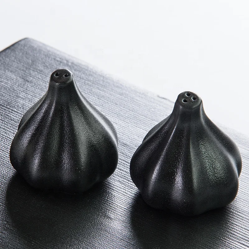 

High quality home/restaurant kitchen tools porcelain black factory salts/pepper shakers ceramic, As picture or customized