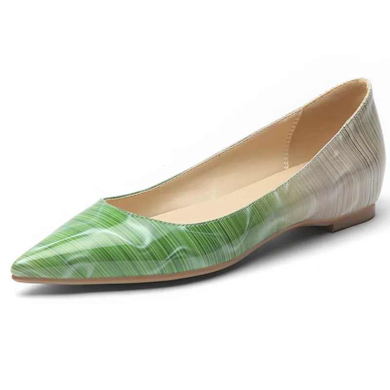 

New Arrival Patent Leather Casual Dress Pointed Toe Ladies women slippers flat slip on shoes
