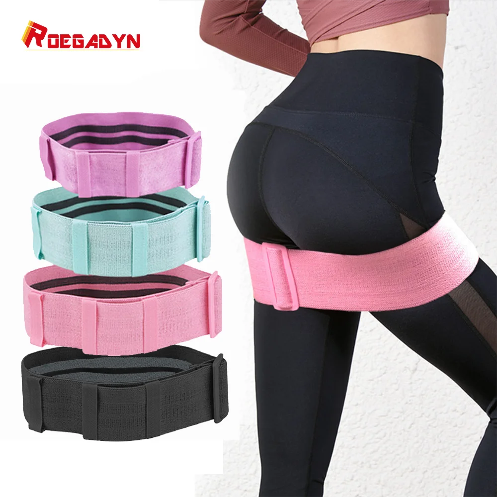 

Ins Popular Hip Pink Adjustable Elastic Fitness Fabric Resistance Bands For Bodybuilding