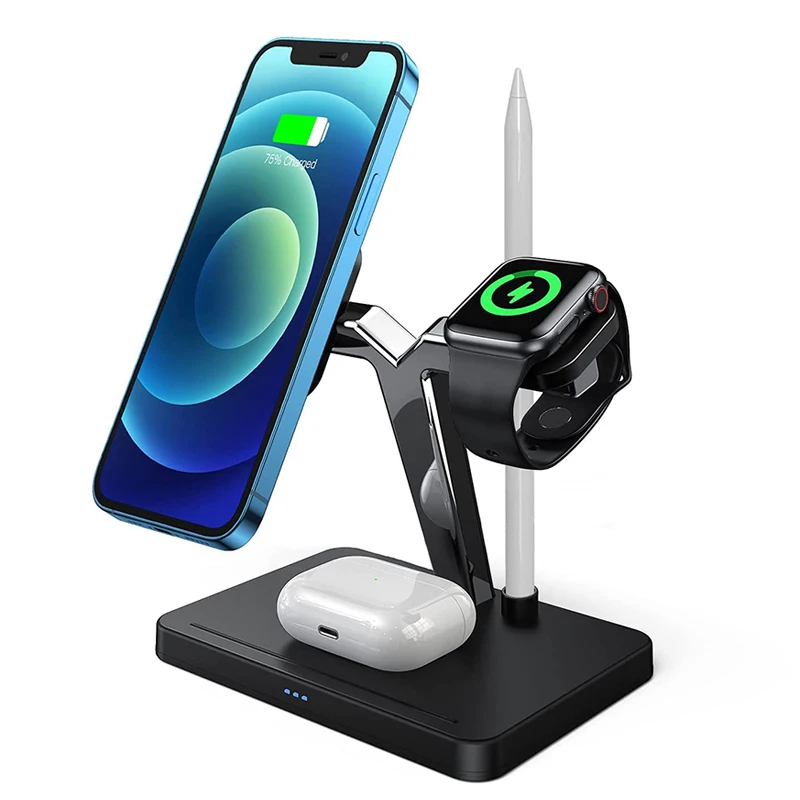 

Qidian Wireless Charger, Smartphone Magnetic Wireless Charging Stand 4 in 1 Fast Wireless Charging Station