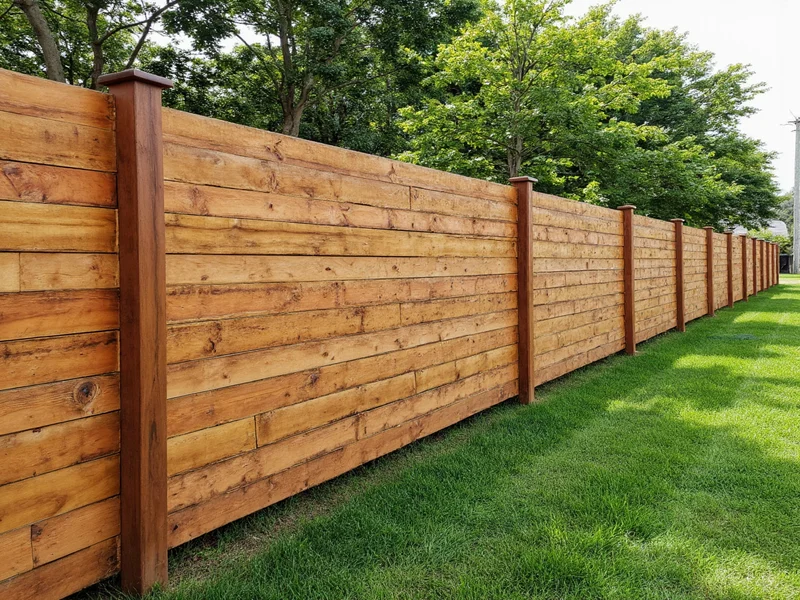 Contemporary slat fence made from upcycled pallet wood