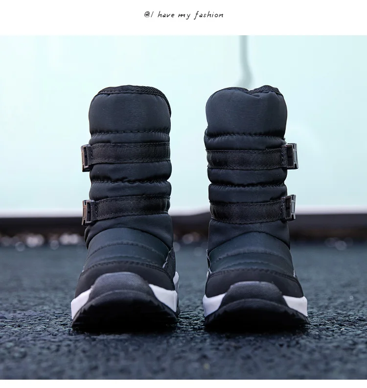 HOBIBEAR Boys Winter Durable Snow Boots Warm Big Size Girls Snow Boot Children Fashion Shoes