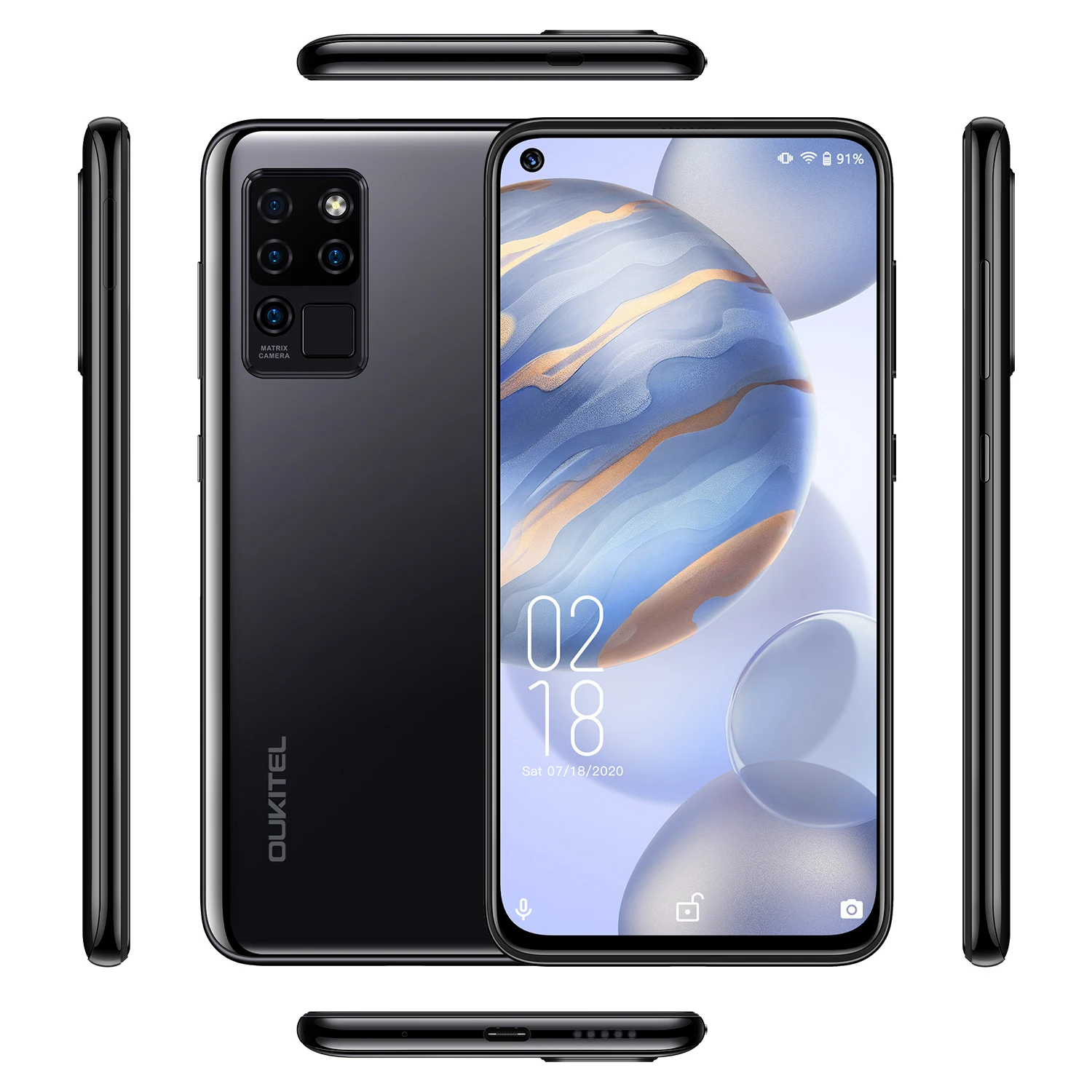 

Global 4G band Oukitel C21 6.4 inch FHD+ Hole Punch Screen 4000mAh Octa Core 4GB+64GB Phone Quad camera Android 10 4G Smartphone, Black,purple,blue