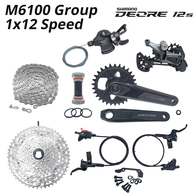 

SHIMANO Deore M6100 1X12 Speed derailleurs Groupset MTB Mountain Bike 12 speed shift lever RD Cassette CRANK BB52 brake FC-M6100