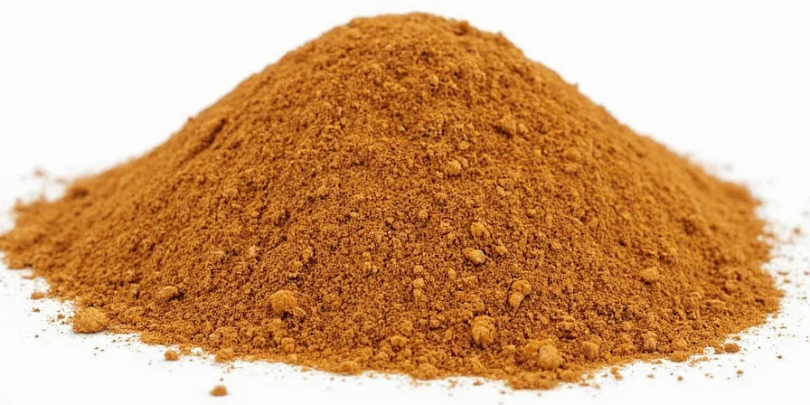 Spice rack with gumbo filé powder prominently displayed among other essential spices