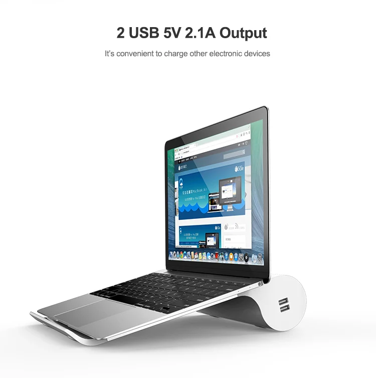 Best Popular Heat Dissipation Gaming Aluminum Alloy Laptop Stand Notebook Holder With 2 USB For Apple Macbook