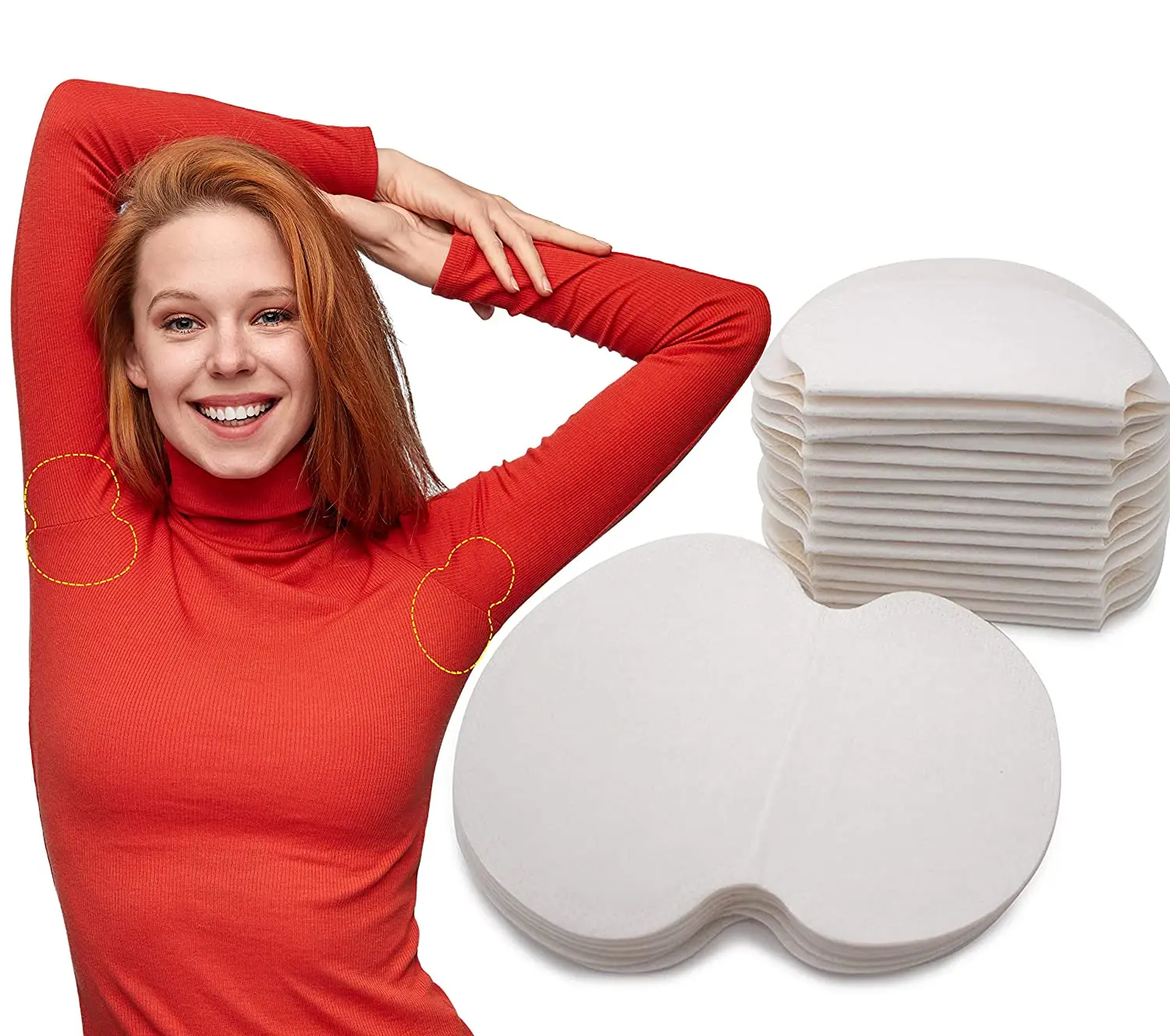 

Breathable Absorbing Perspiration Sweat Patch Comfortable Unflavored Disposable Armpit Sweat Pads, White
