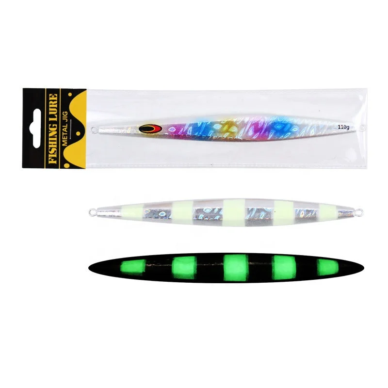 

2022 New Slow Metal Jig Fishing Lure Artificial Metal Spoon Hard Bait Jigging Bait For Sea Boat Fishing, 5 colors