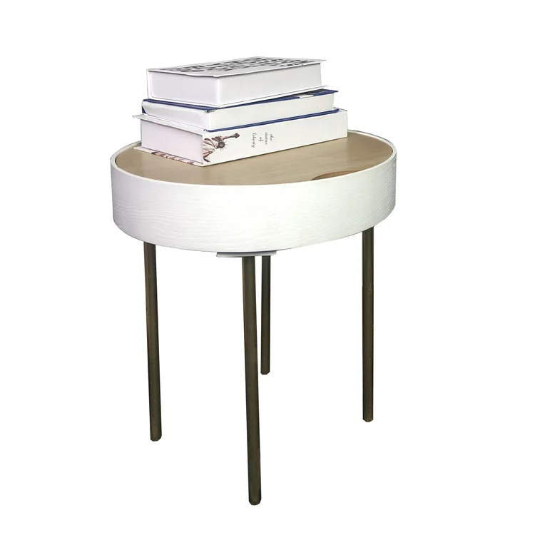 New design nordic round coffee table with metal legs