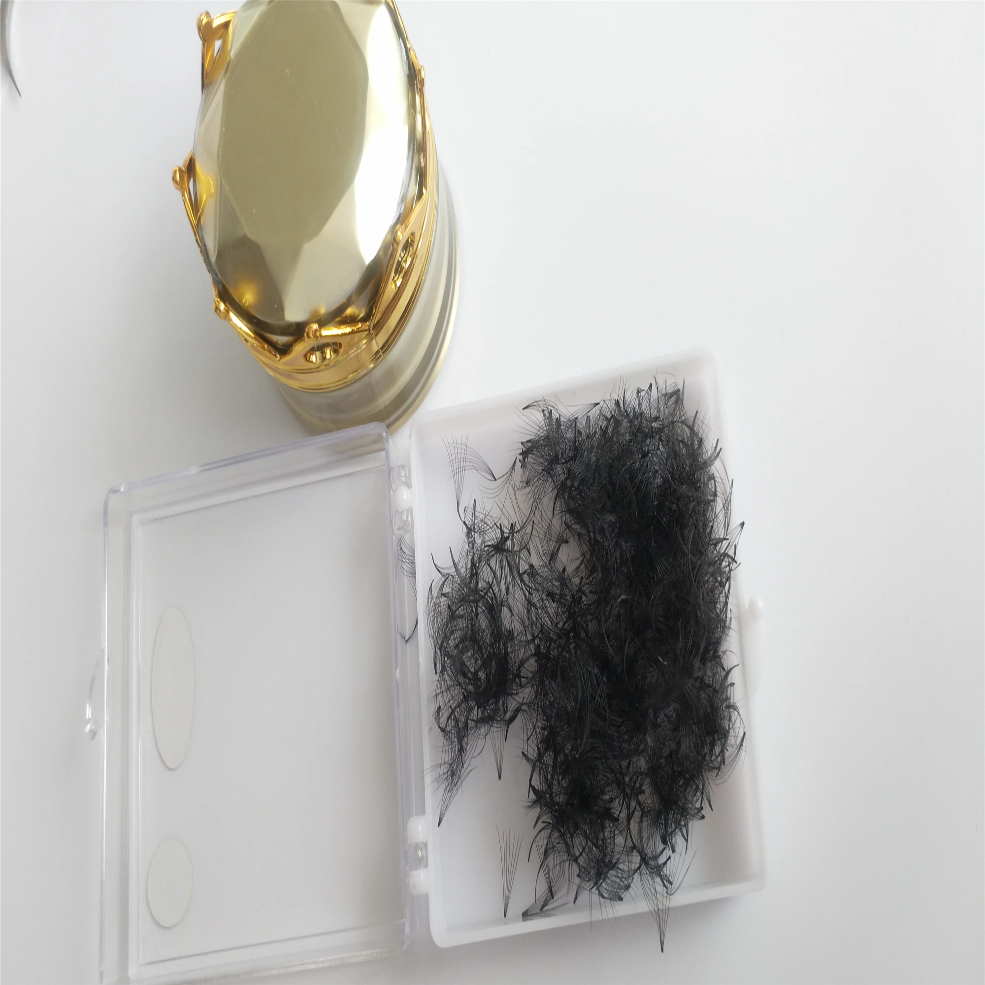 

3d volume premade fans heat bonded eyelash with high quality and long life time, Natural black