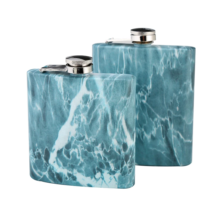 

Mikenda Water transfer printed all over the flask stainless steel Hip flask for promotional