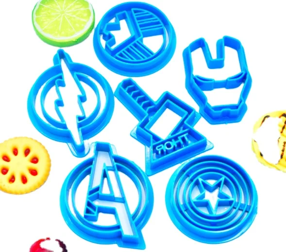 

DIY Bakeware Mold Super Hero Superman Plastic Biscuit Cookie Cutter Stamp, Blue