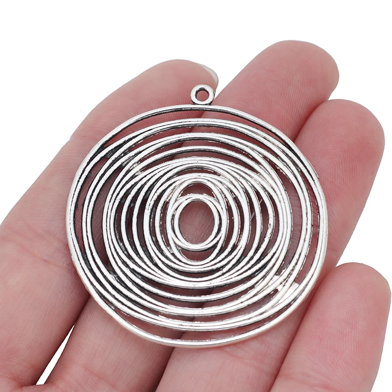 

Antique Silver Large Eddy Swirl Spiral Vortex Charms Pendants for Necklace Jewelry Making, Tibetan silver