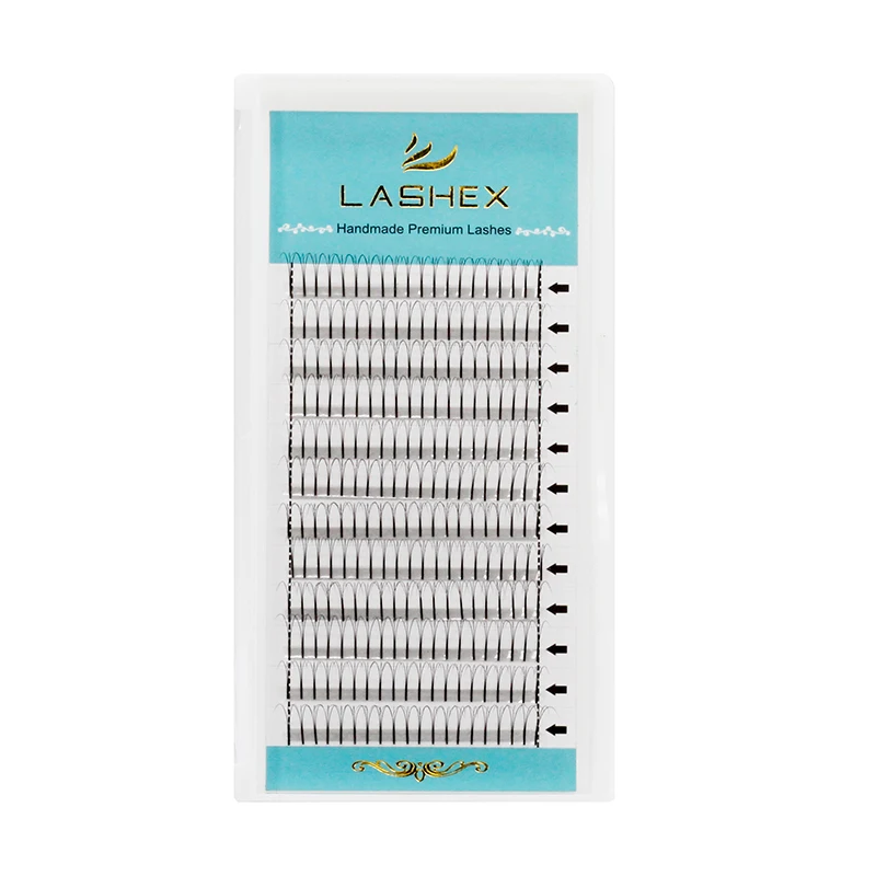 

Top Quality Cluster 3D Russian Volume Fans Prefanned lashes long stem, Natural