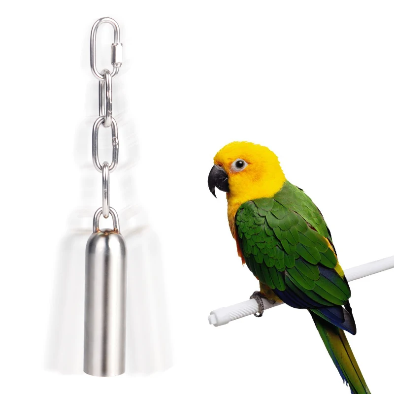 

Parrot toy stainless steel bell parrot stand bell small pet supplies