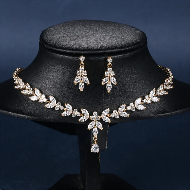 

R.Gem. Zircon Wedding Party Bridal Choker Jewelry Set for Women