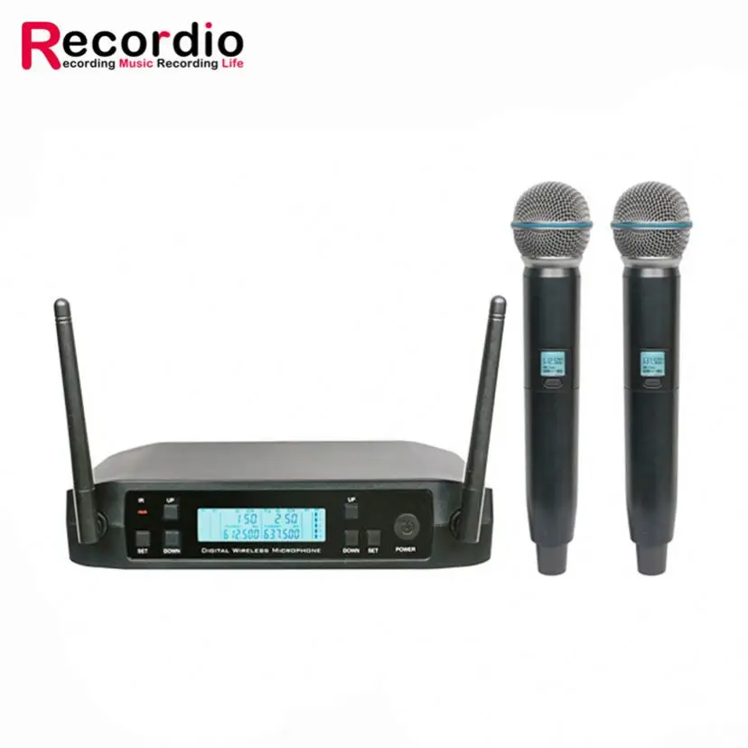 

GAW-V744 Hot Selling Uhf Wireless Microphone System With Rechargeable Bodypack Transmitter With Low Price, Silver&black