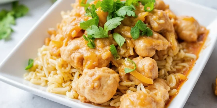 A steaming bowl of white chili chicken topped with cilantro and lime