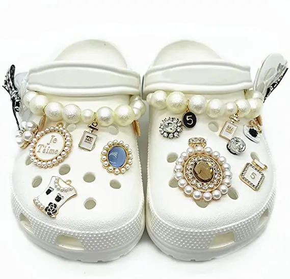 

Fits for Croc Black Charms for Clog Shoes Girl DIY Shoes Charm Shoe Accessories Charms Metal Iron, Picture
