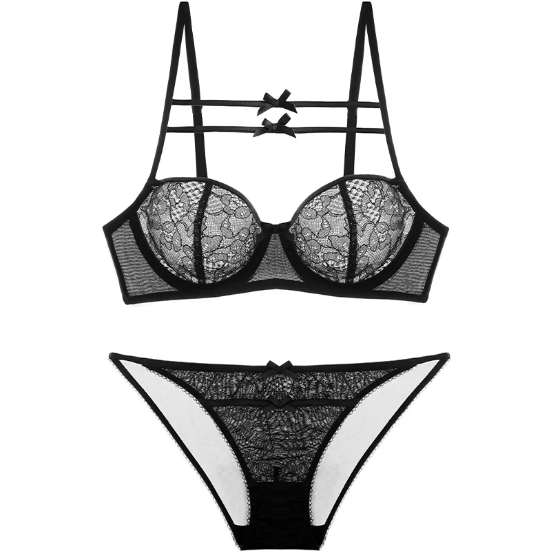 

Superior Quality Bowknot Women Sexy Lace Bra And Panty Sets, Black,white, dark pink,light pink