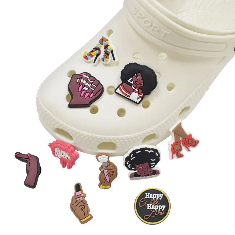 

shoelace charm rubber clog charm shoe jewelry makeup shoe charms shoes decoration woman, Multicolor