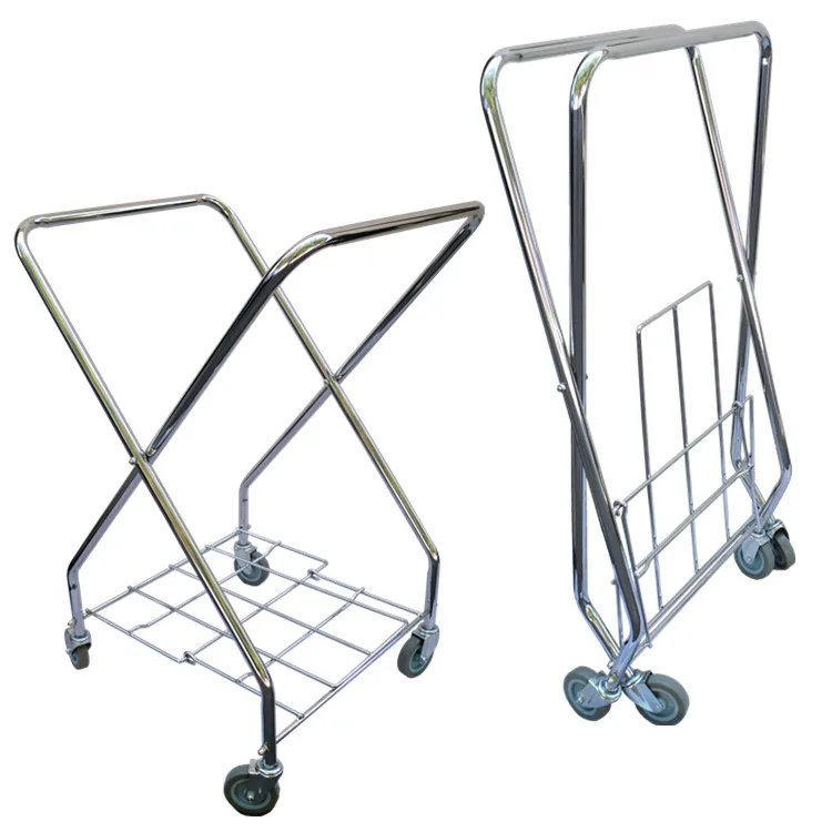 Buy Cleaning Supplies Foldable Laundry Basket Cart Stainless Steel Service  Commercial Laundry Cart With Wheels from Zhanjiang Yangming Cleaning  Products Co., Ltd., China