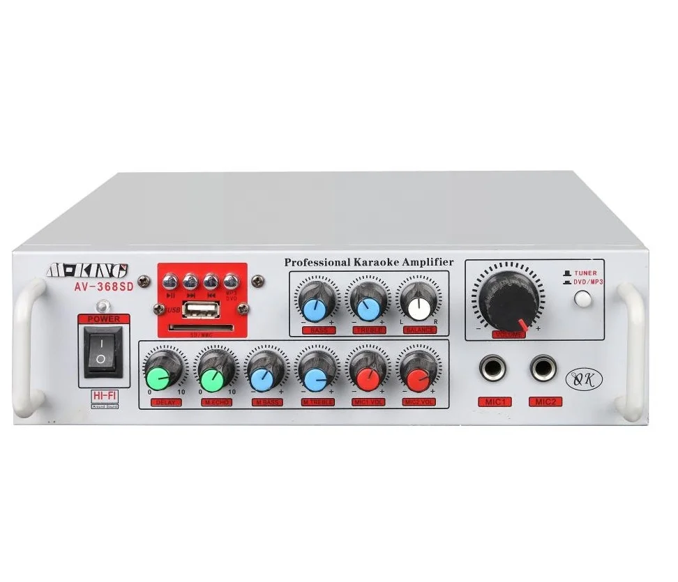 

Amplifier w/USB/Echo with DC/AC power input usb and sd card reader for MP3 Playback, Black