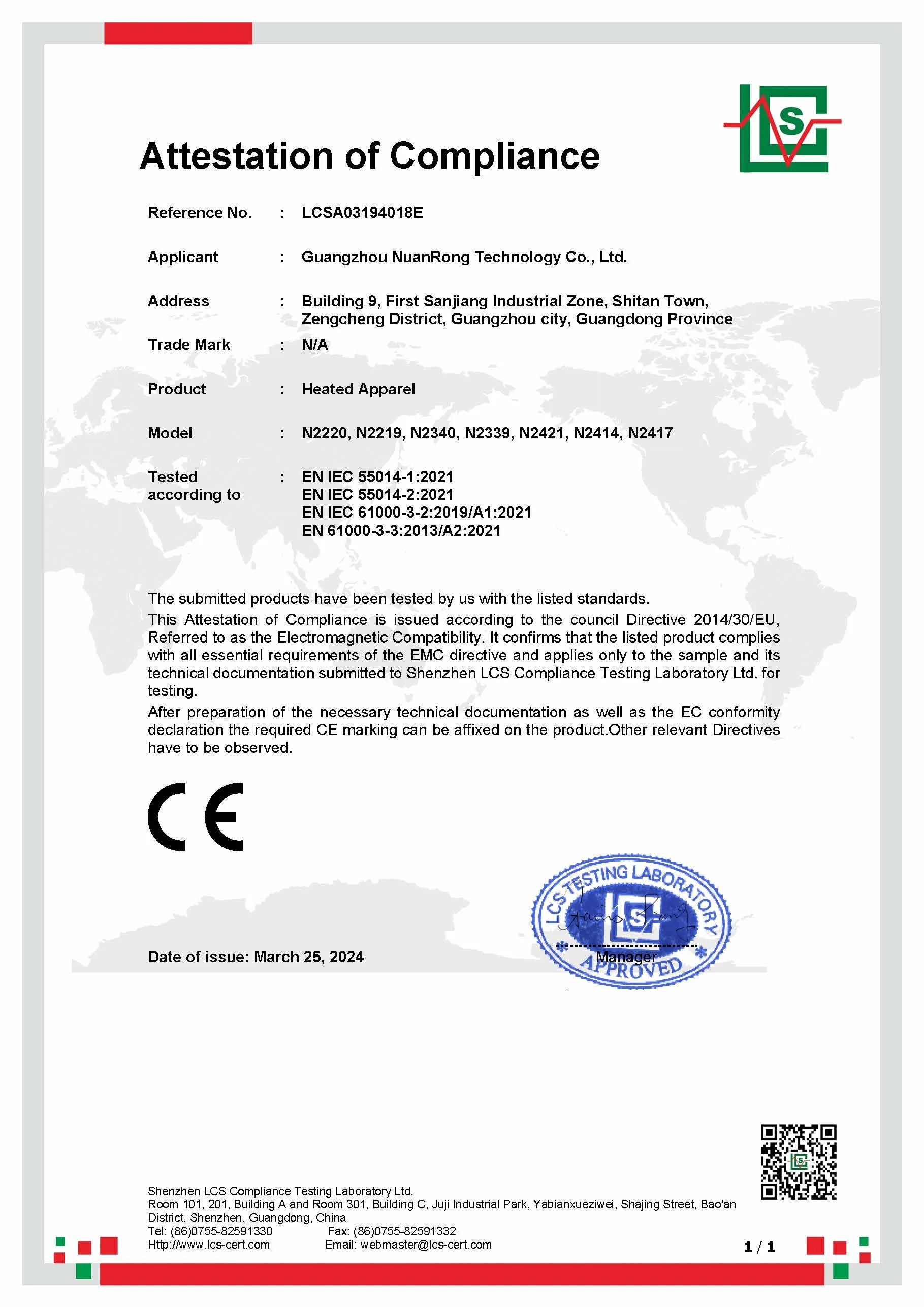 CE Certificate