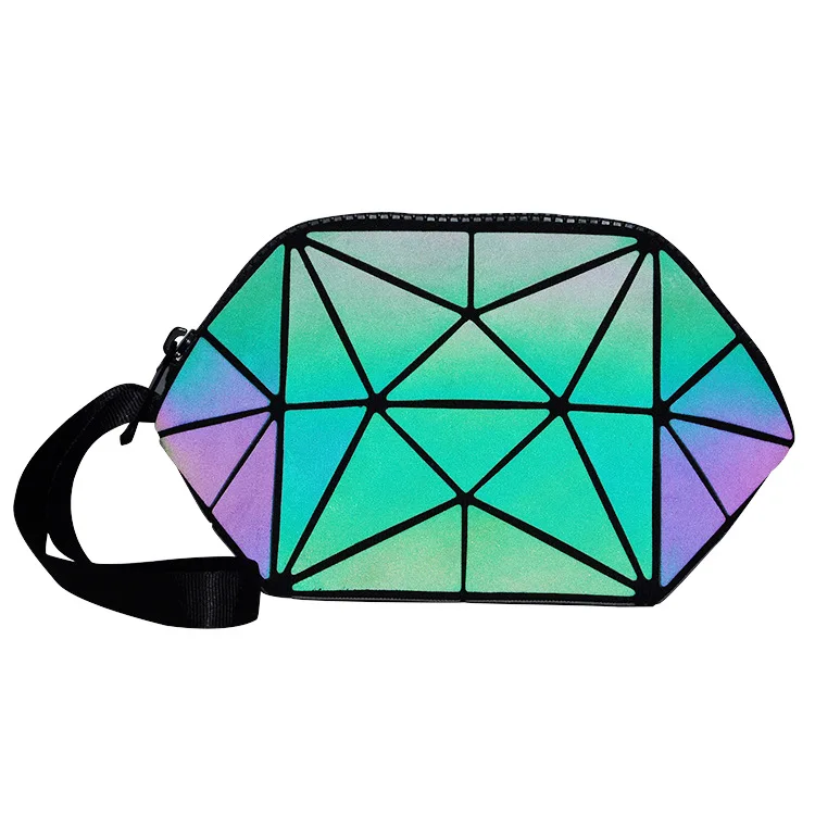 

Pvc cosmetic bag Custom logo geometric mini makeup bag Ladies hand bags luxury