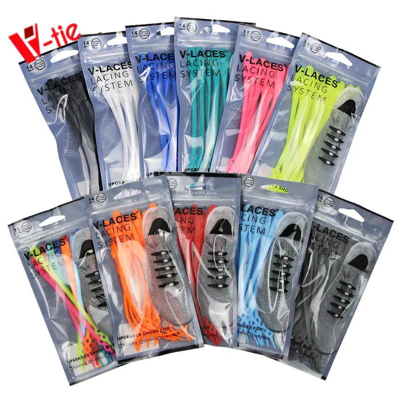 

Fast delivery shoelaces silicone for adults rubber shoelaces accept free sample silicone round lace 14pcs shoelaces no tie, 11 colors