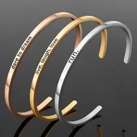 

Modalen Open Bracelet Customized Name Fashion Engraved Cuff Plated Gold Bangle