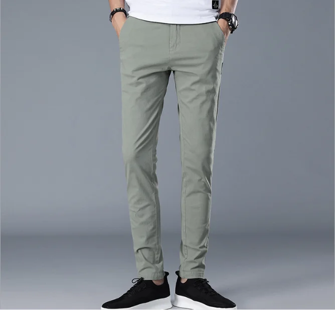 Men's Business Casual Pants Trend Designer Slim Male Trousers Classic High Quality Straight