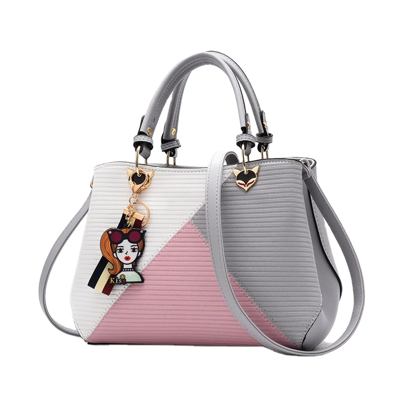 

fashion pu leather shoulder bag women ladies handbag with flower, Red, black, khaki, pink, light grey