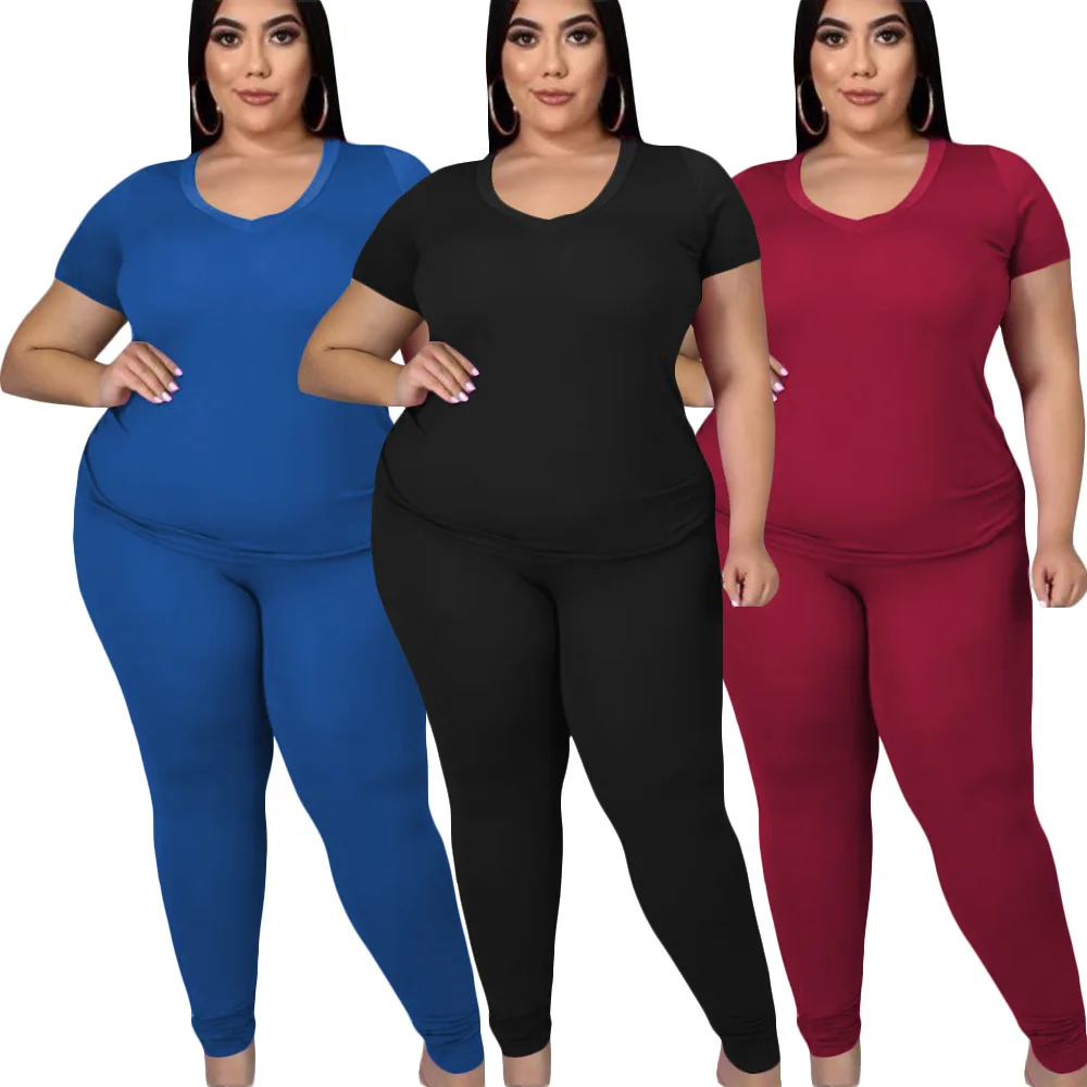 

2021 Wholesale Fashion England Style Solid Color Ladies Two Piece Set Outfit Shorts Outfits Woman Plus Size 2 Pieces, # black,2# burgundy,3# blue