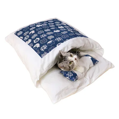 

New Four Seasons General Pet Products Closed Removable and Washable Pet Bed Japanese Sleeping Bag For Cats and Dogs