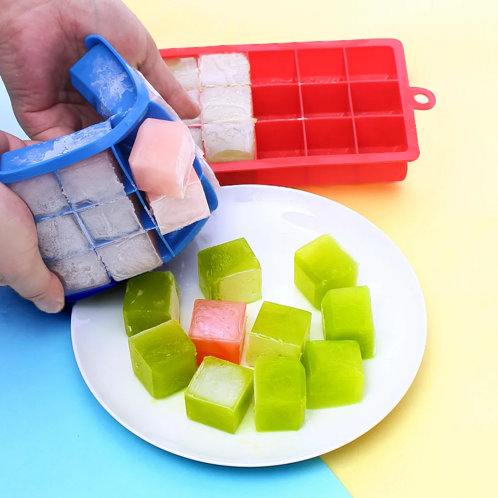 

Bing Tray Square Ice Box Complementary Food Puree Cheese Jelly Ice Box Silicone Ice Tray Mold Chocolate Mold Accessories