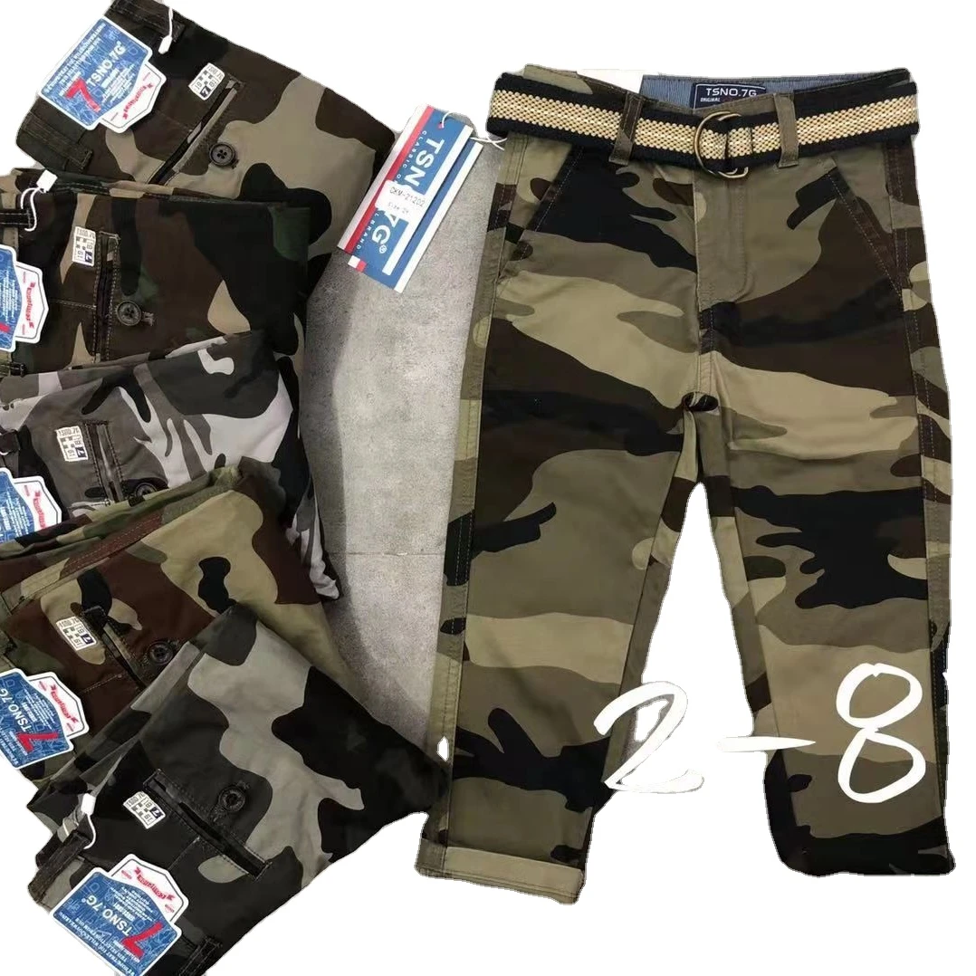 

New coming boy's cotton casual camouflage pants good quality kids trousers