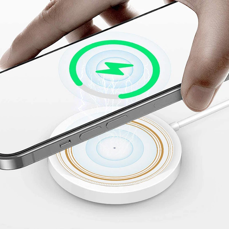 

New Magnetic 15W Mobile phone Fast Wireless Charging Qi Wireless Charger Pad Cellphone Holder Charger, White/oem