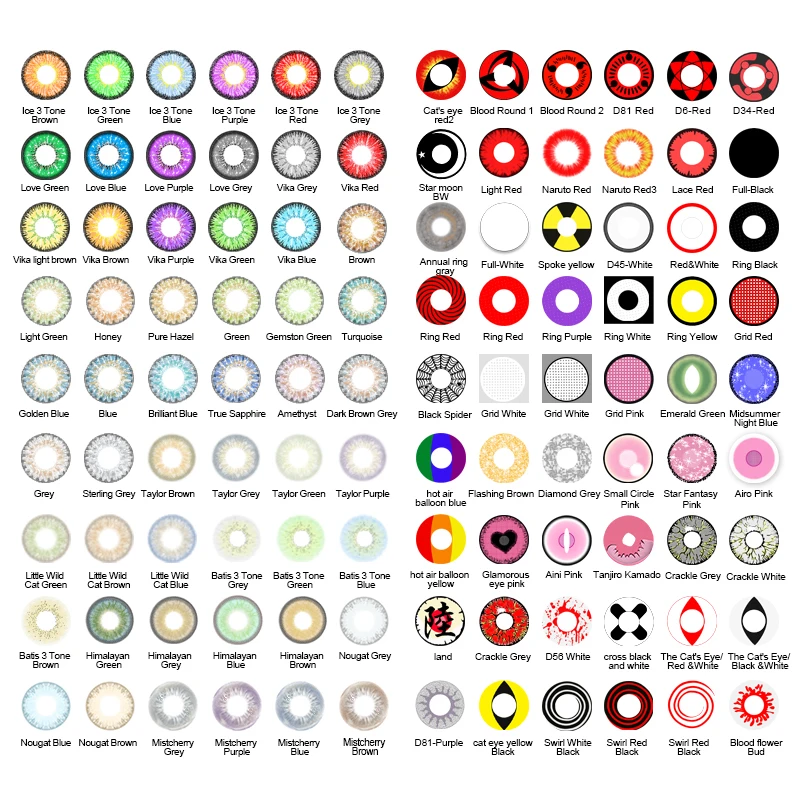 

Multicolored Lenses Anime Cosplay Sharingan Eyes Colored Lenses For Eye Cosmetics White Gray Red Tone Lens Enlarge Eyes