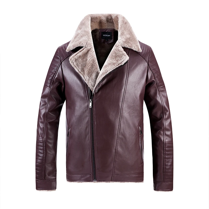 

New men's leather garment slim Korean edition motorcycle leather jacket autumn and winter air force lapel jacket men's clothing