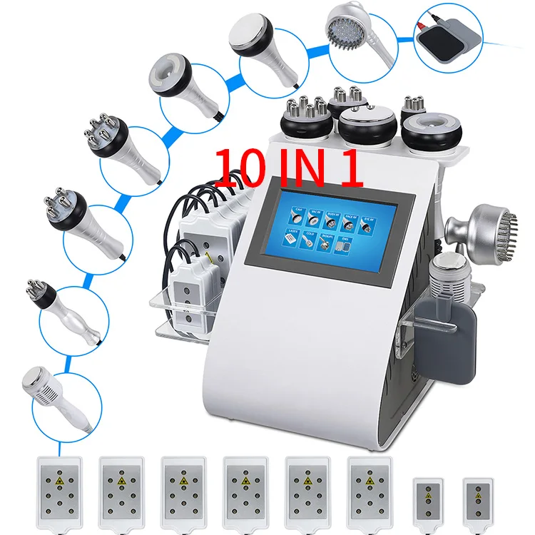 

10in 1/9 In 1 Lipolaser Rf Vacuum Cavitation System 40k Ultrasound Fat Burning Body Slimming Machine 2022