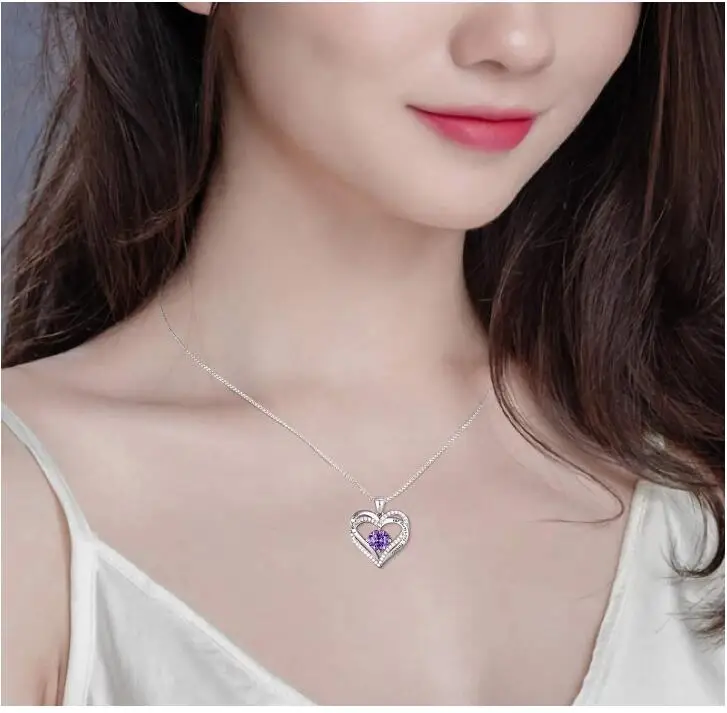 

925 Silver I Love You Heart Fashion Pendant High Quality Valentine's Day Ice Out Necklace Mother's Day Gift