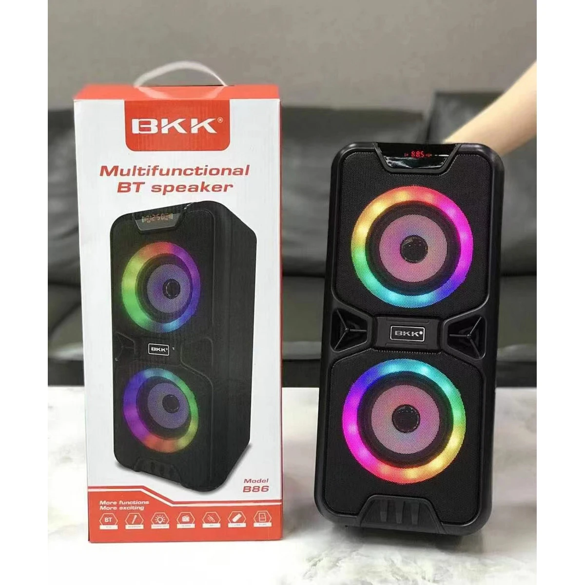 

B86 Factory Direct Selling Loudspeaker KIMISO Dual 4 Inch Horn Speaker Small Subwoofer Speaker With Microphone