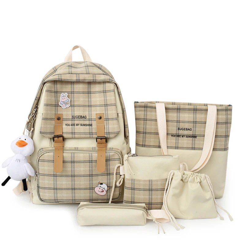 

Wholesale new design school bags 5 in 1 set lovely style mochilas for girls fashion backpack bags