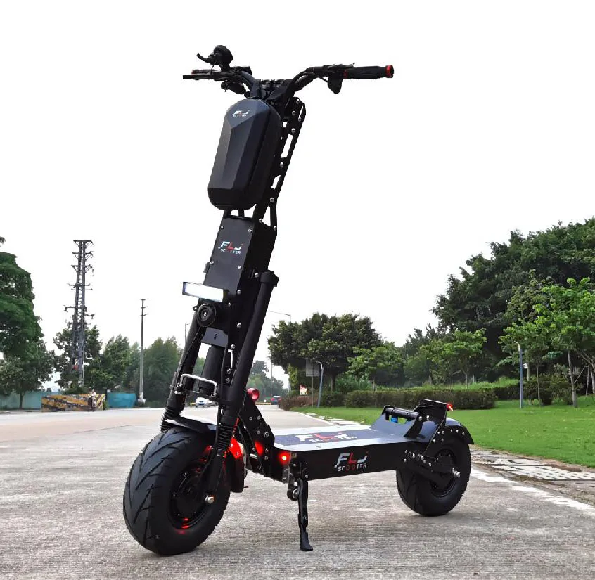 

FLJ Updated K6 Electric Scooter with acrylic side light 13 inch Fat Tire Powerful 6000W 60v E Scooter for adult, Black