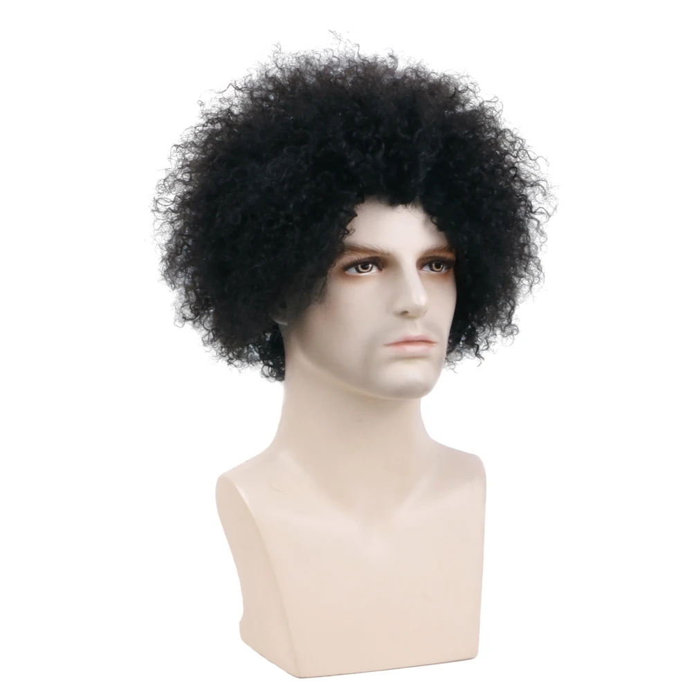 

Short Afro Kinky Curly 100% Human Hair Wigs Natural Mens Wigs Human Hair Men Wig