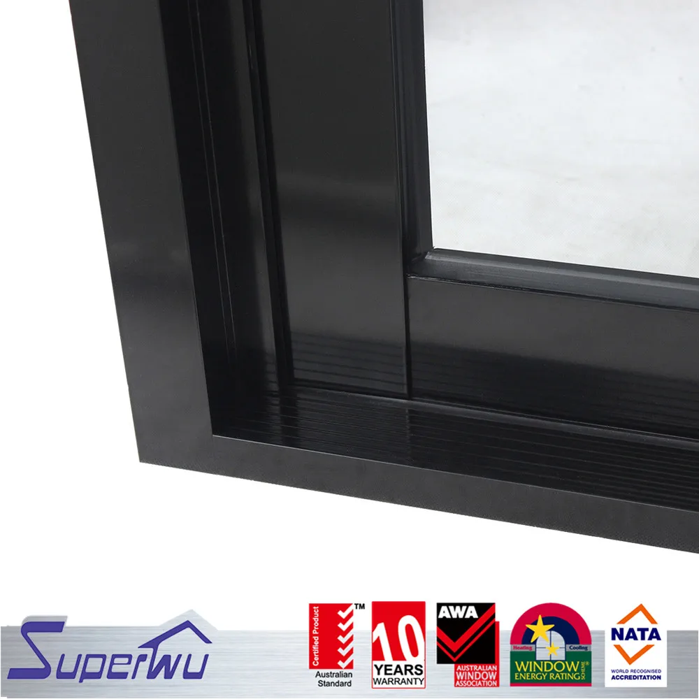 Commercial system non-thermal break aluminum hinged doors black color French doors